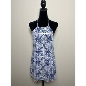 Show Me Your Mumu Katy Blue Floral Halter Mini Dress S